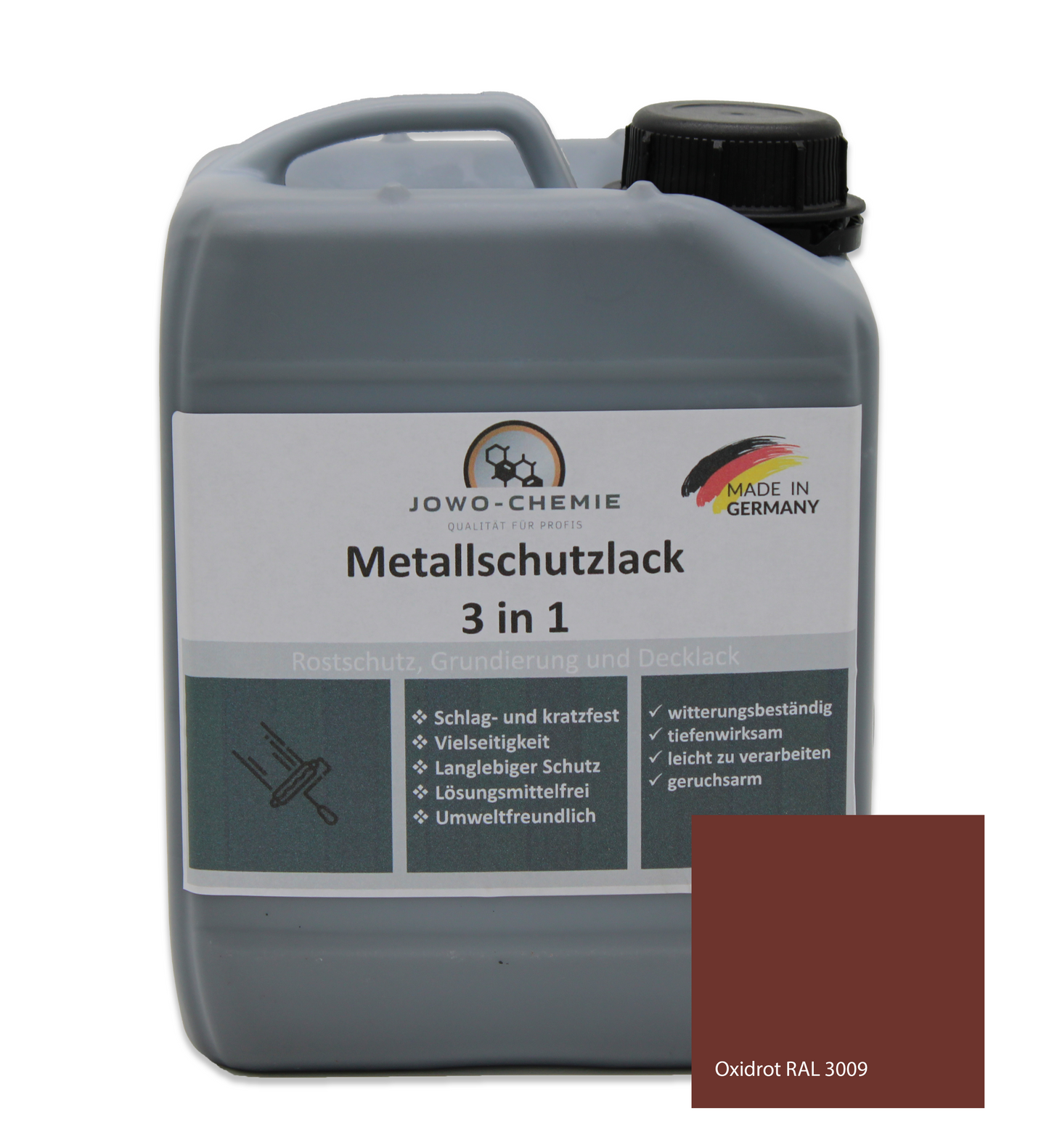 Metallschutzlack 3 in 1 (2,5kg-10kg) Grundierung Rostschutz und dekorativer Endanstrich