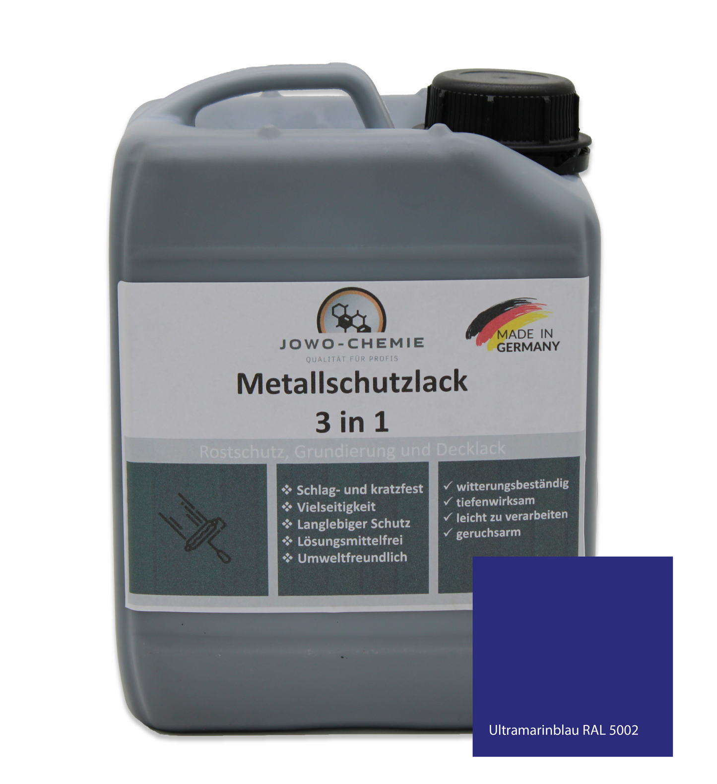 Metallschutzlack 3 in 1 (2,5kg-10kg) Grundierung Rostschutz und dekorativer Endanstrich