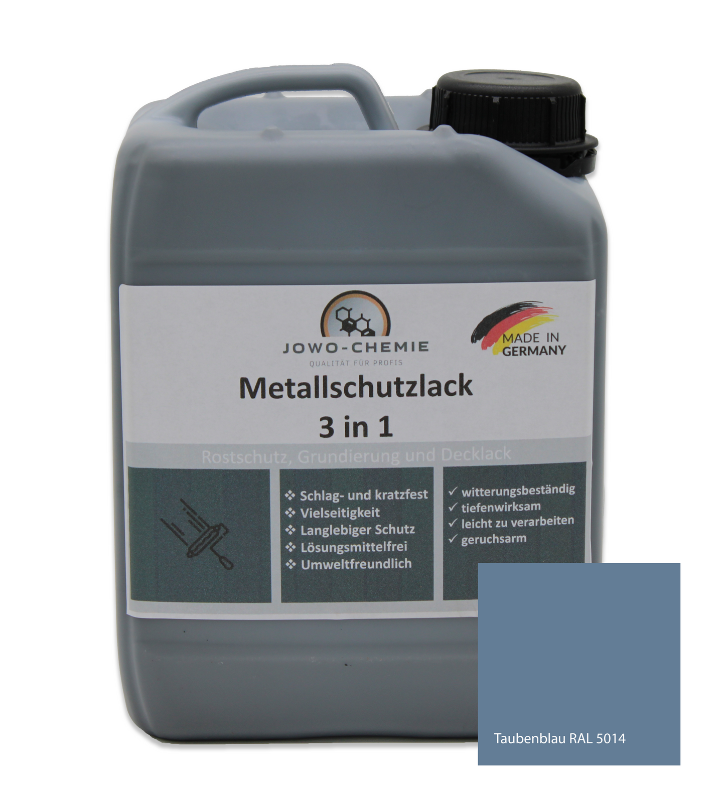 Metallschutzlack 3 in 1 (2,5kg-10kg) Grundierung Rostschutz und dekorativer Endanstrich
