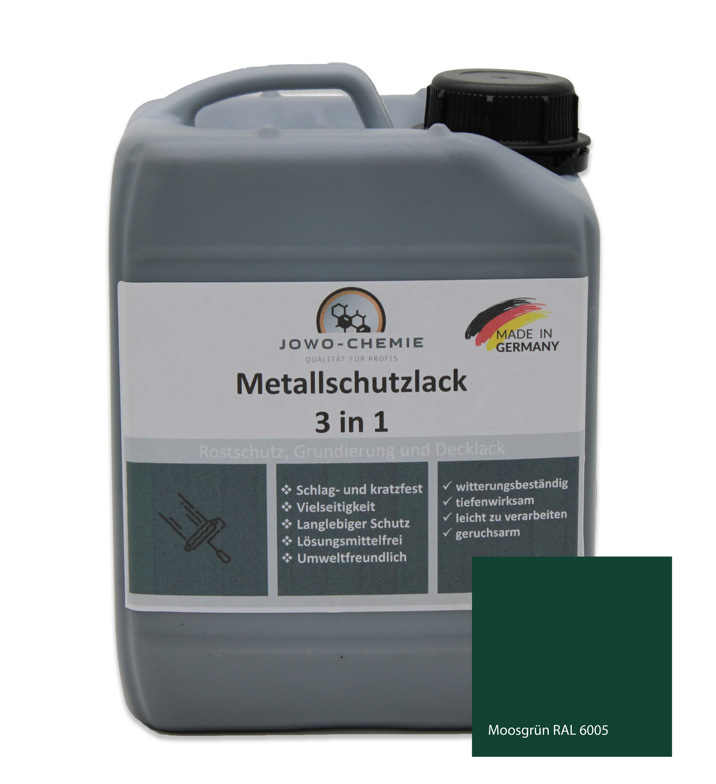 Metallschutzlack 3 in 1 (2,5kg-10kg) Grundierung Rostschutz und dekorativer Endanstrich