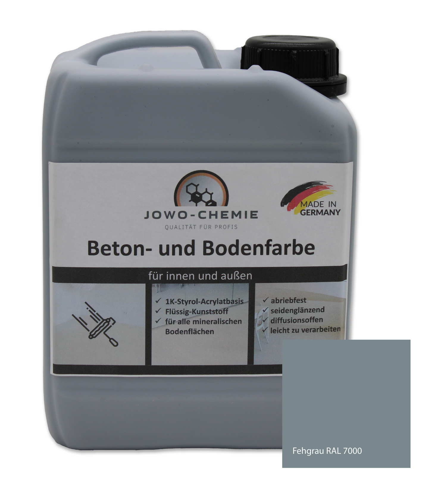 Peinture pour béton et sol dans différentes nuances de gris (2,5kg-24kg)