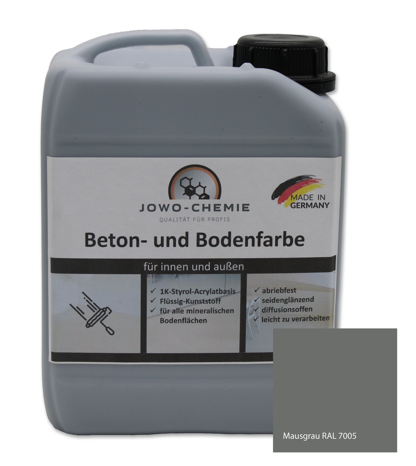 Peinture pour béton et sol dans différentes nuances de gris (2,5kg-24kg)