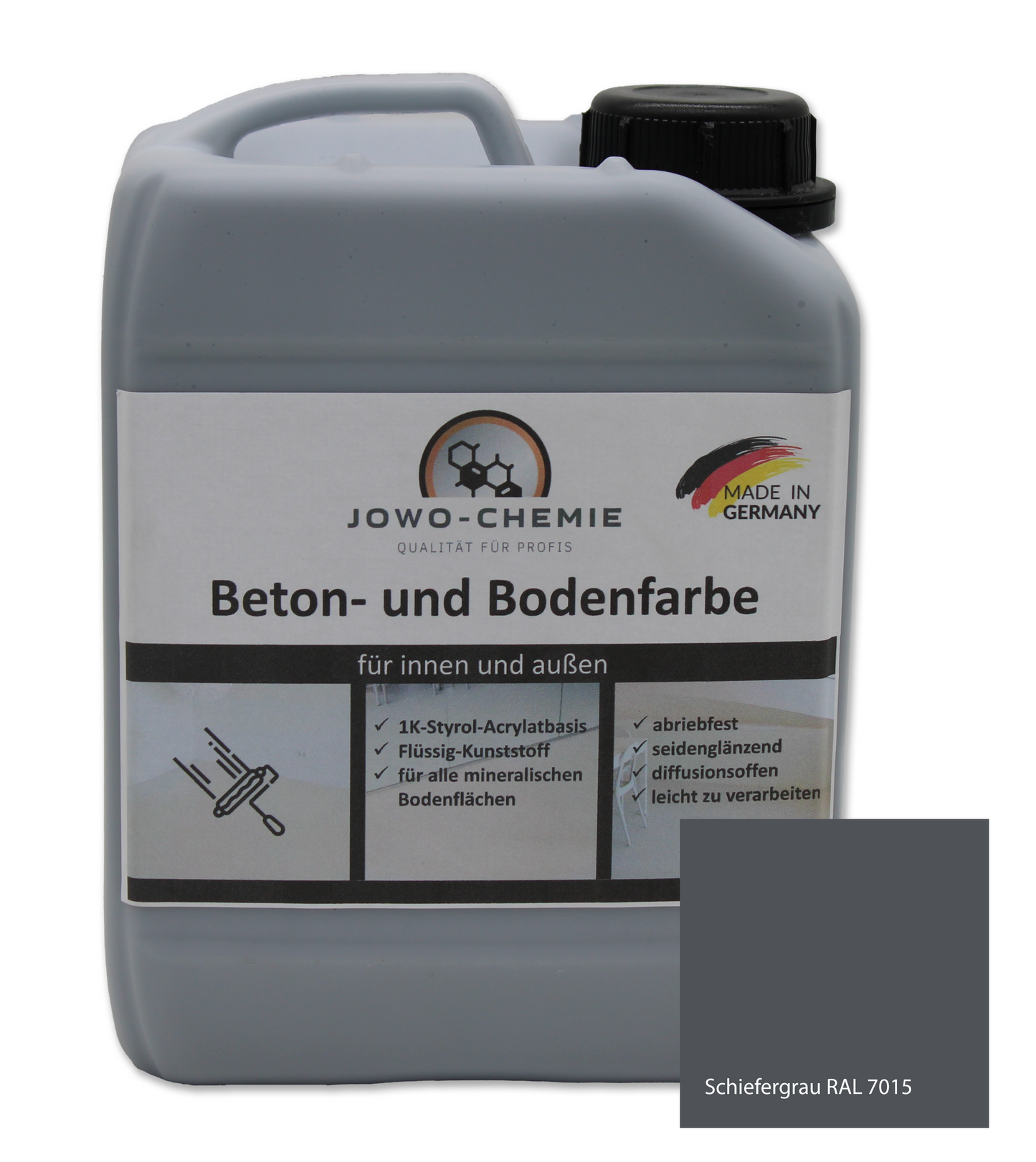 Peinture pour béton et sol dans différentes nuances de gris (2,5kg-24kg)
