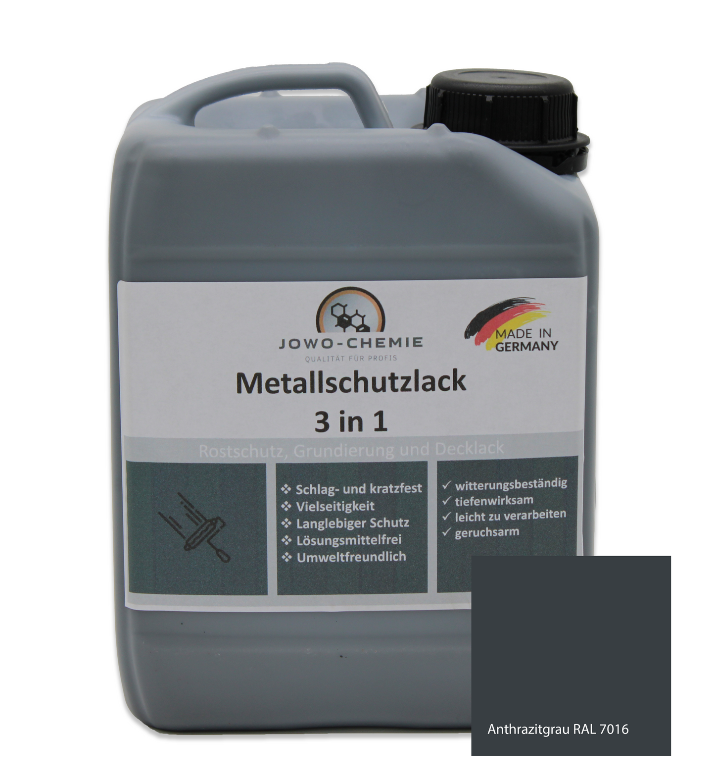 Metallschutzlack 3 in 1 (2,5kg-10kg) Grundierung Rostschutz und dekorativer Endanstrich