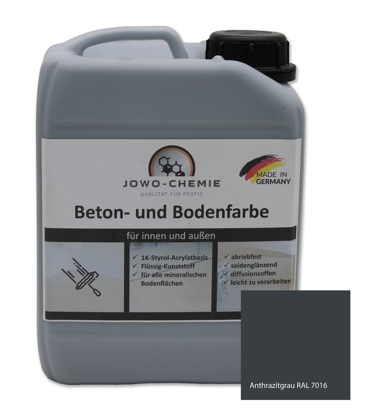 Peinture pour béton et sol dans différentes nuances de gris (2,5kg-24kg)