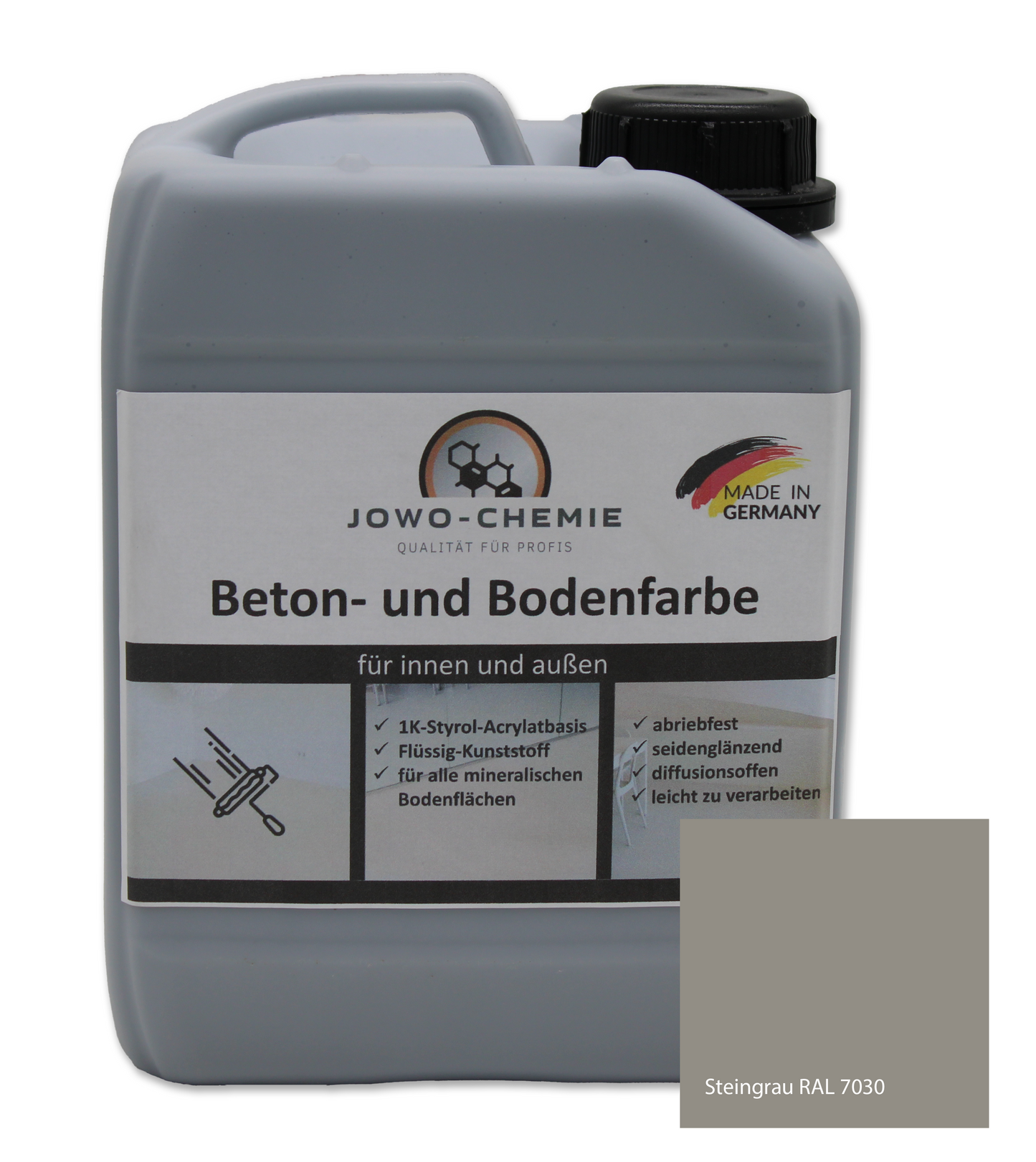 Peinture pour béton et sol dans différentes nuances de gris (2,5kg-24kg)
