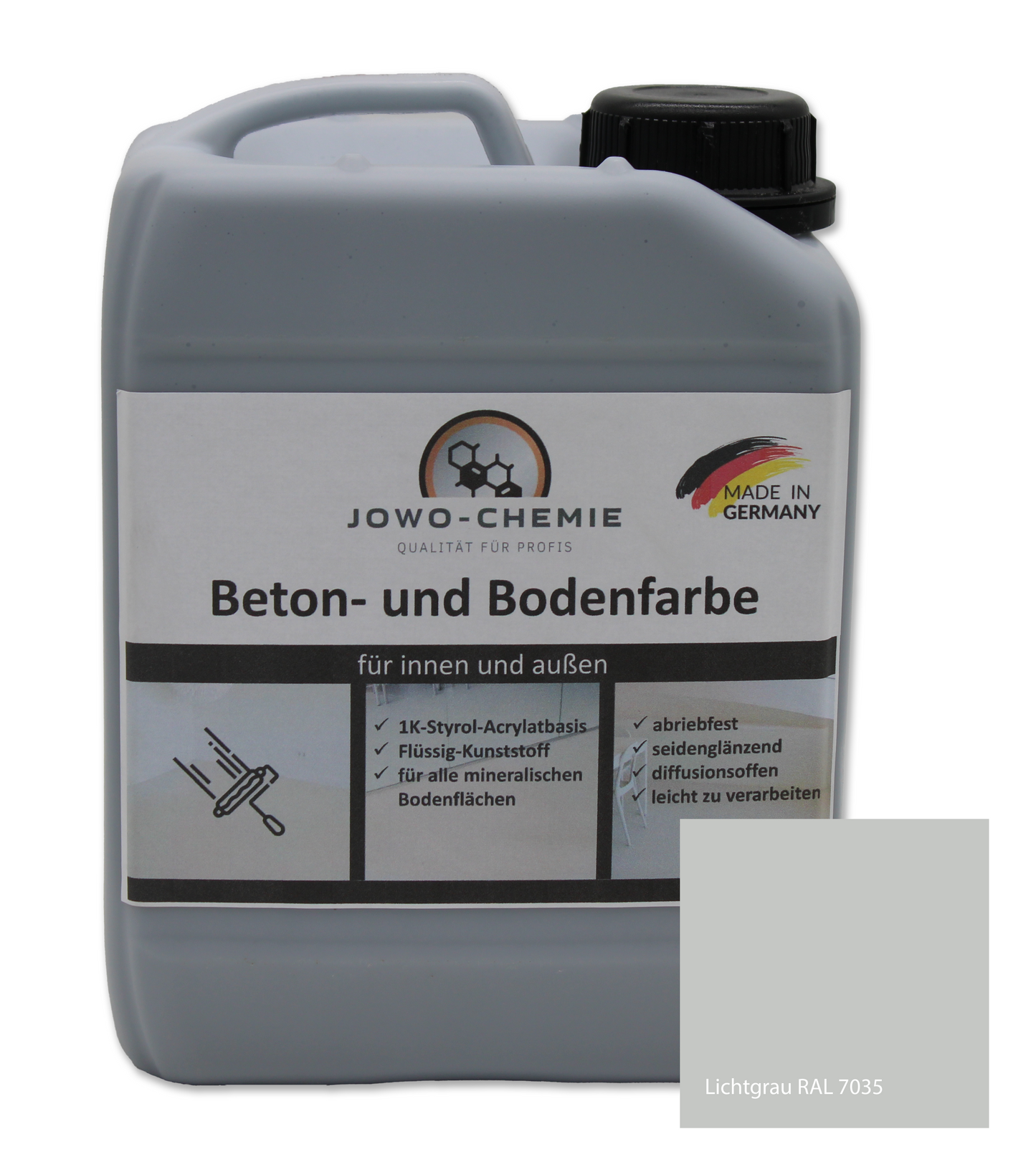 Peinture pour béton et sol dans différentes nuances de gris (2,5kg-24kg)