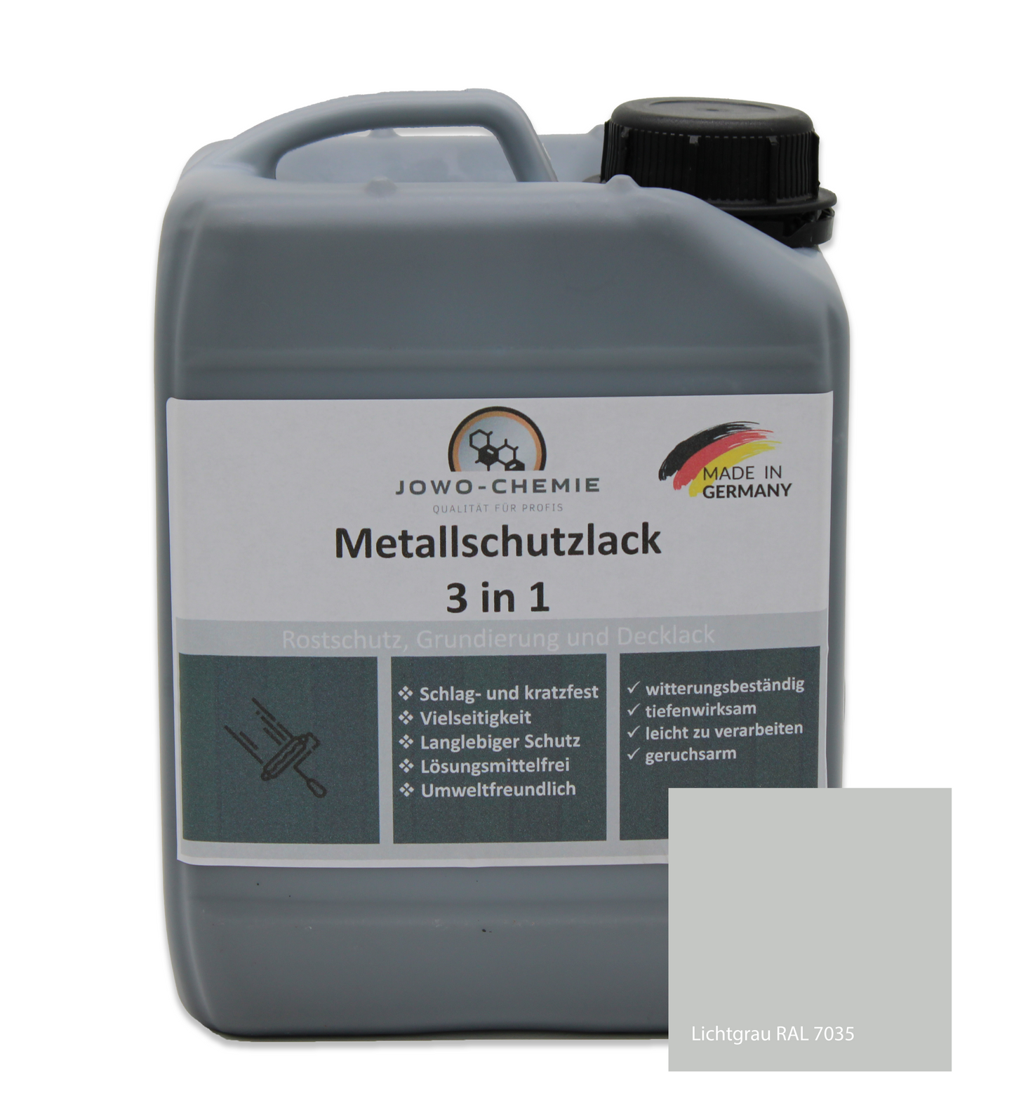 Metallschutzlack 3 in 1 (2,5kg-10kg) Grundierung Rostschutz und dekorativer Endanstrich