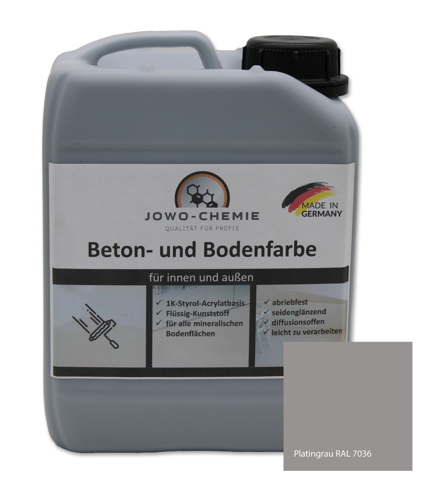 Peinture pour béton et sol dans différentes nuances de gris (2,5kg-24kg)