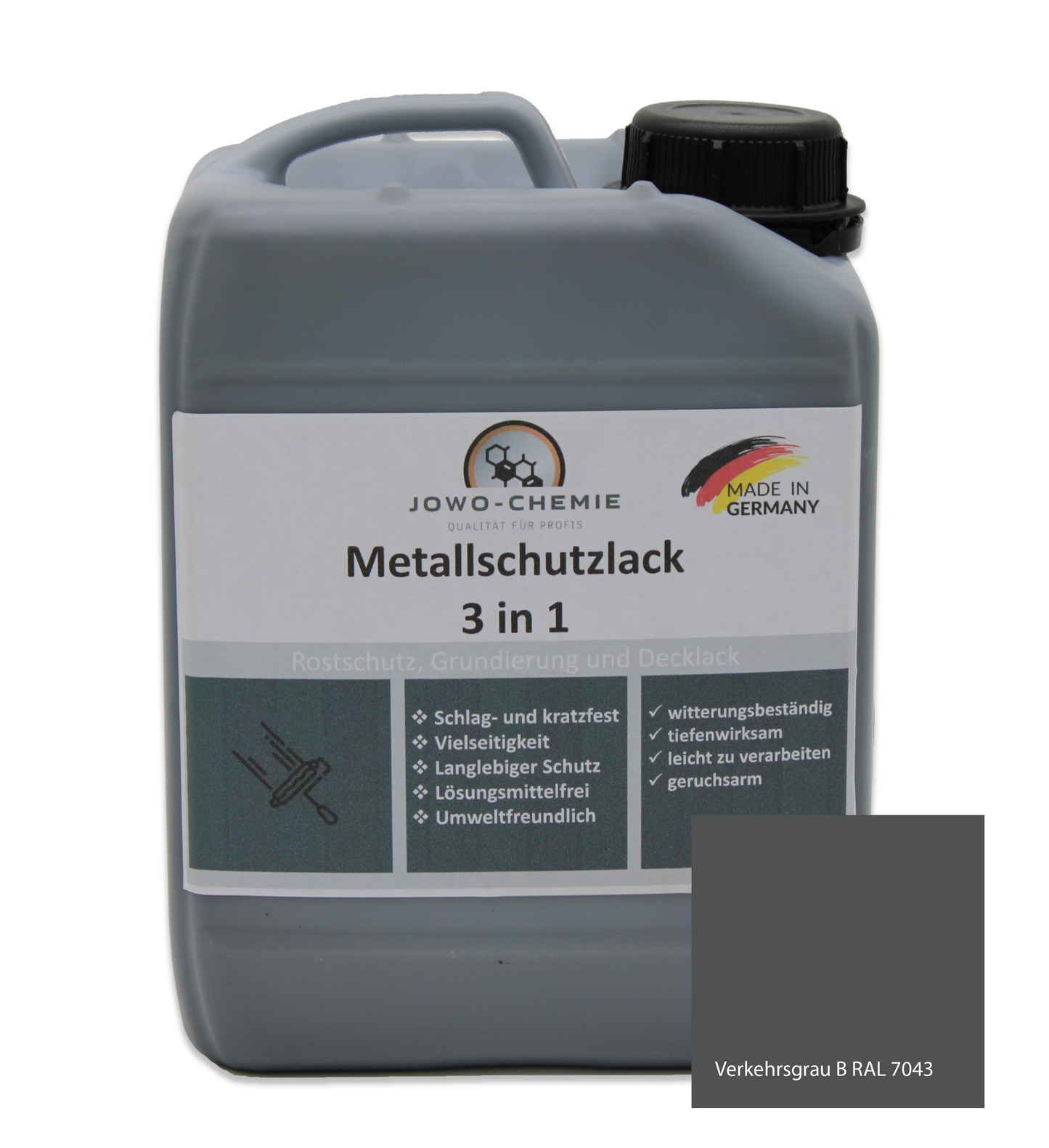 Metallschutzlack 3 in 1 (2,5kg-10kg) Grundierung Rostschutz und dekorativer Endanstrich