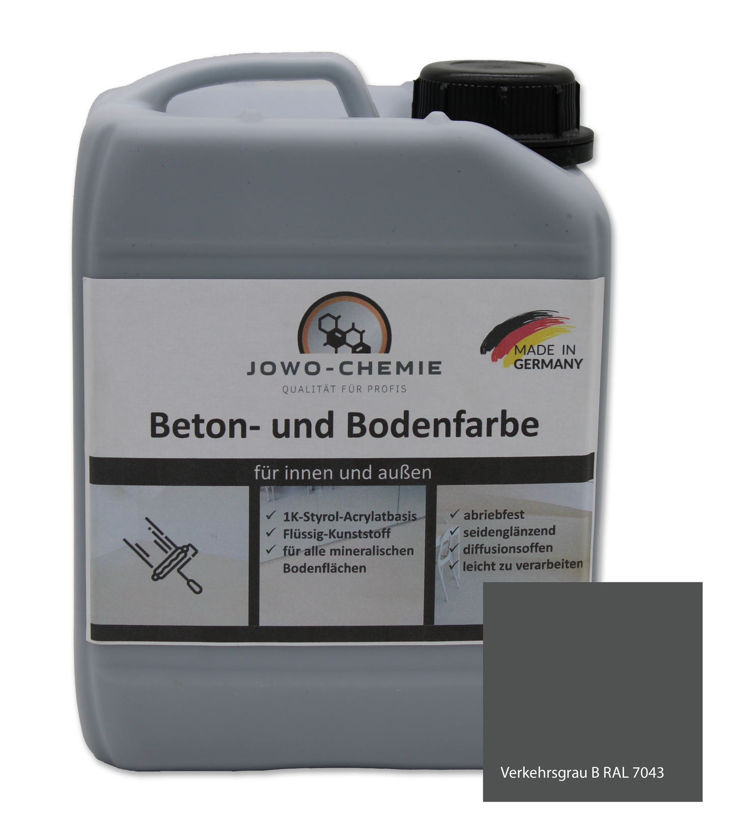 Peinture pour béton et sol dans différentes nuances de gris (2,5kg-24kg)