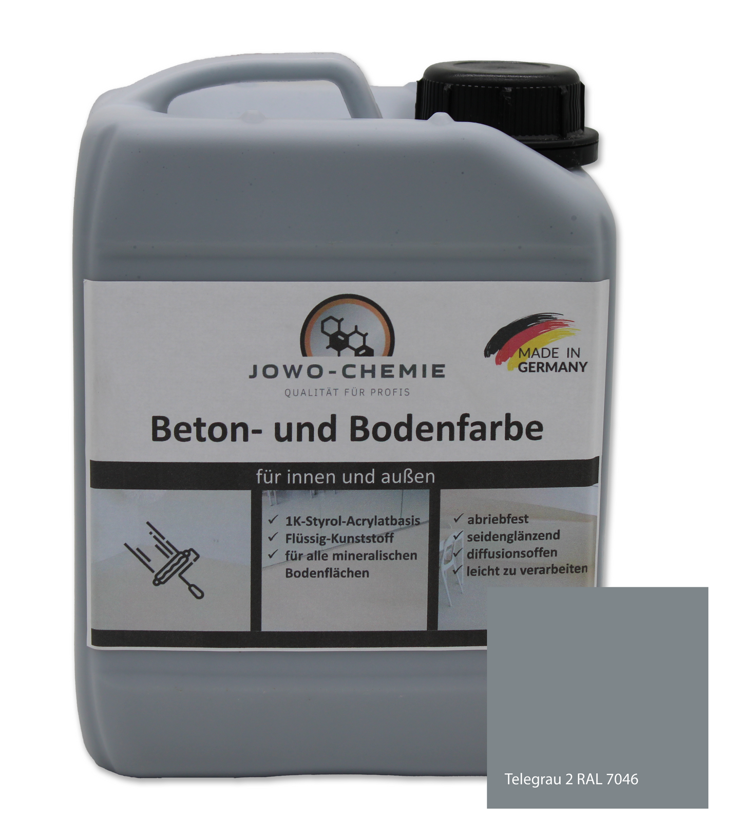 Peinture pour béton et sol dans différentes nuances de gris (2,5kg-24kg)