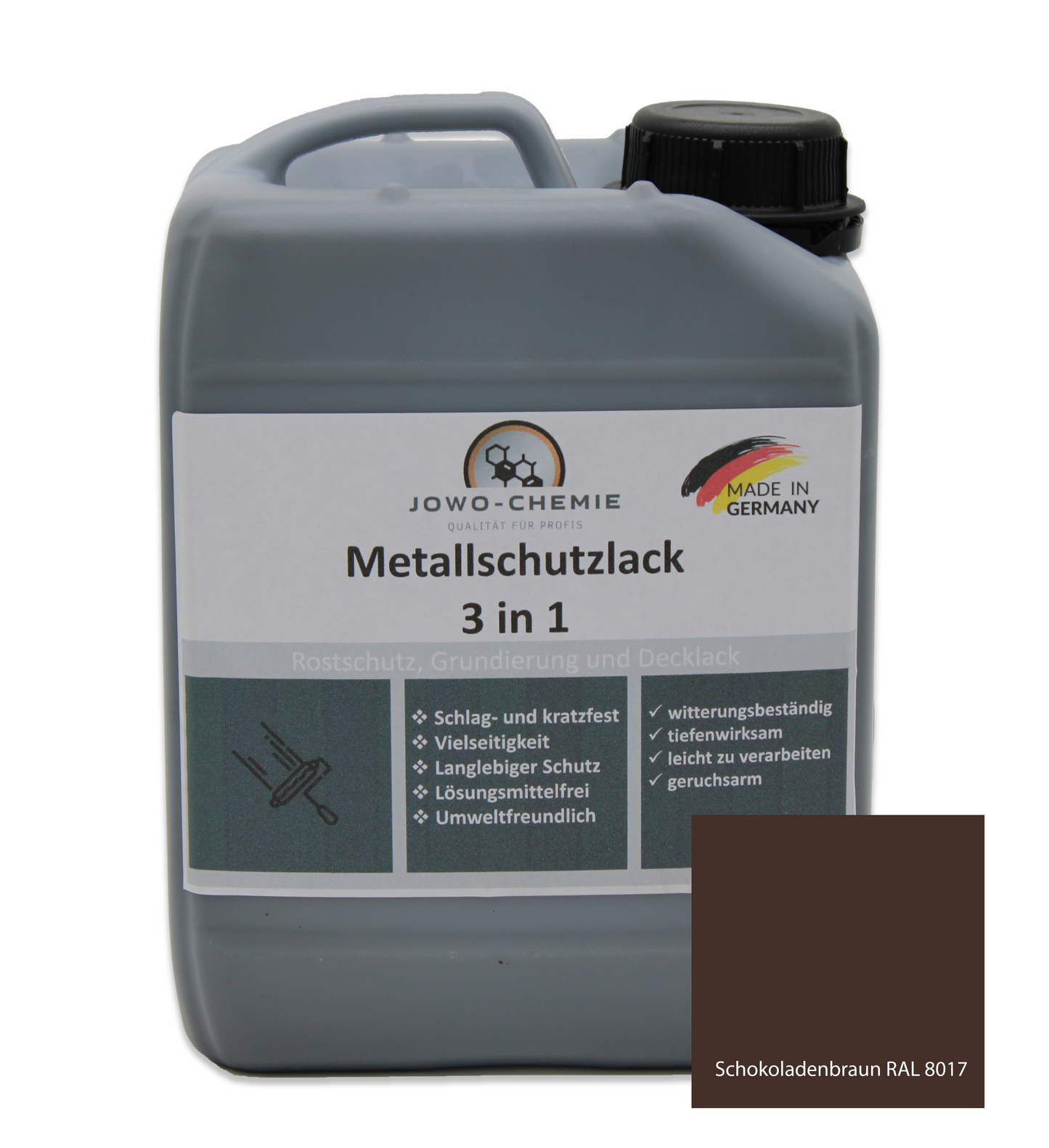 Metallschutzlack 3 in 1 (2,5kg-10kg) Grundierung Rostschutz und dekorativer Endanstrich