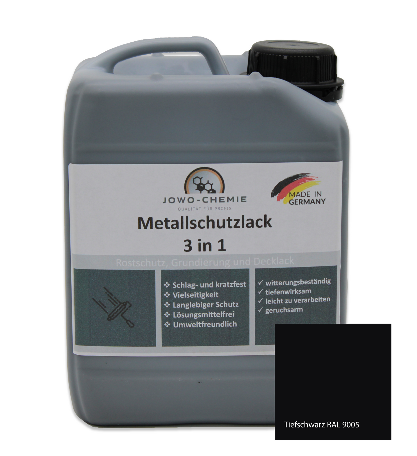 Metallschutzlack 3 in 1 (2,5kg-10kg) Grundierung Rostschutz und dekorativer Endanstrich