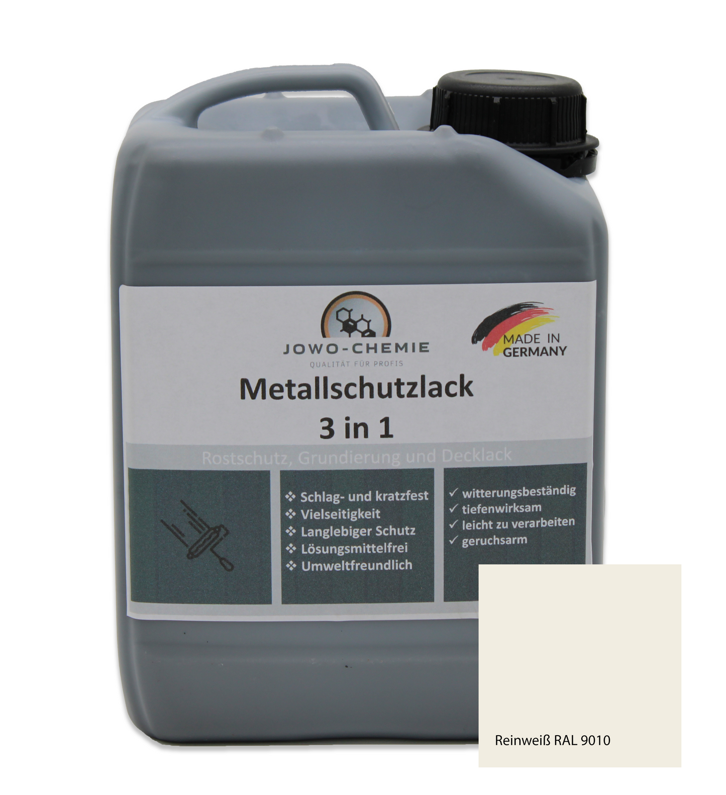 Metallschutzlack 3 in 1 (2,5kg-10kg) Grundierung Rostschutz und dekorativer Endanstrich