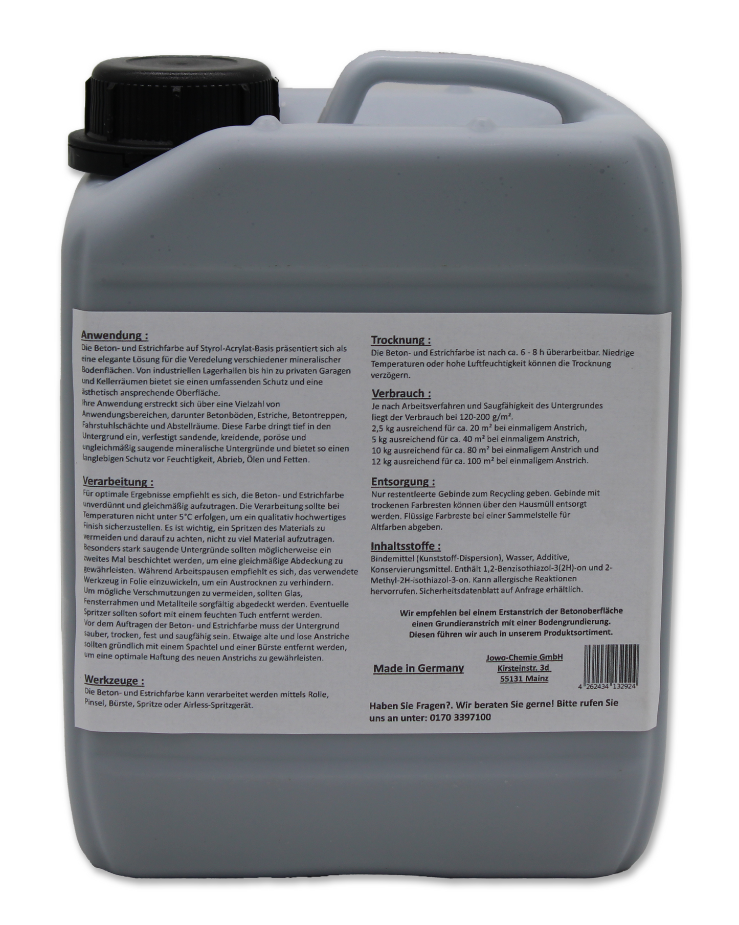 Peinture pour béton et sol dans différentes nuances de gris (2,5kg-24kg)