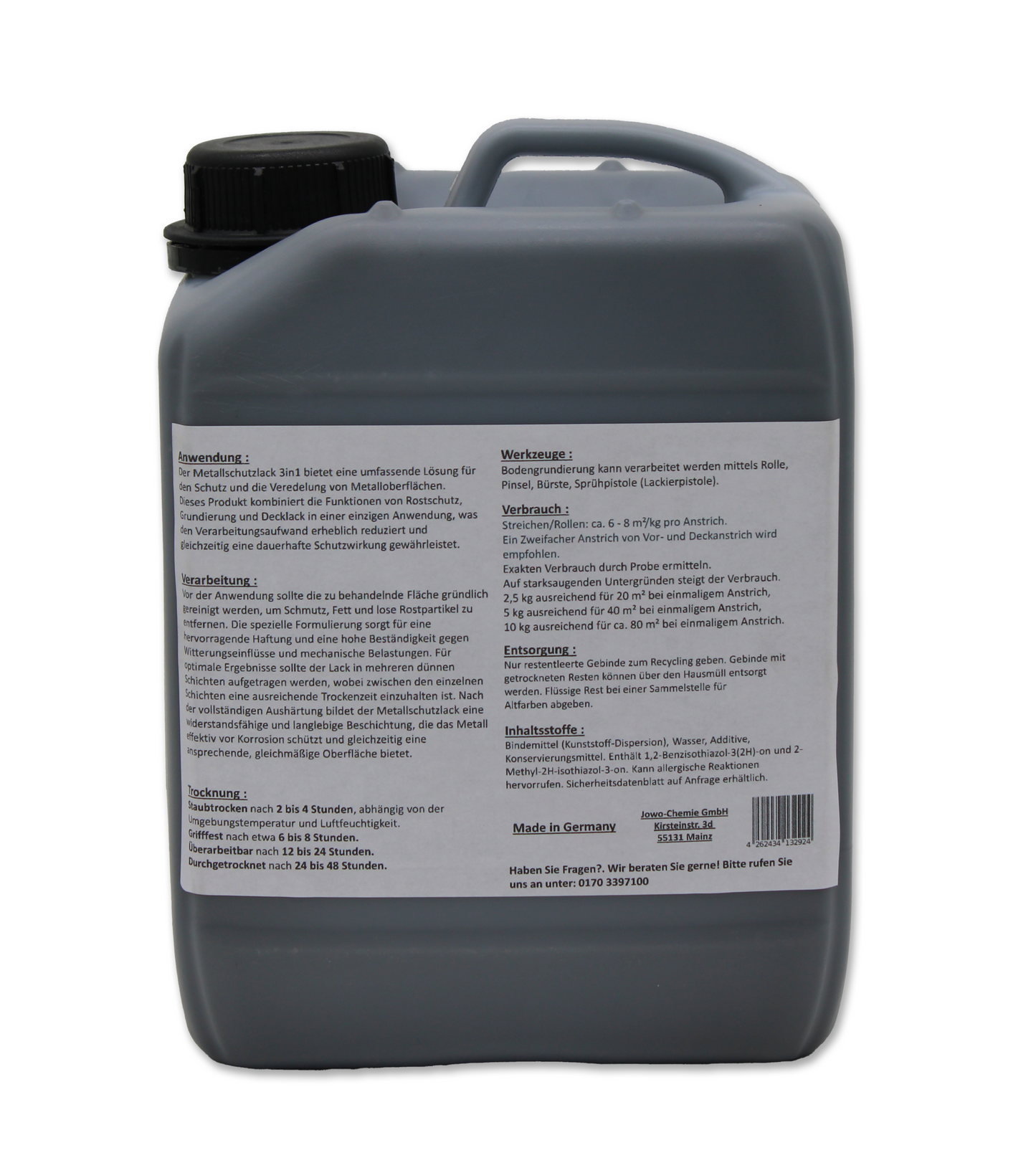 Metallschutzlack 3 in 1 (2,5kg-10kg) Grundierung Rostschutz und dekorativer Endanstrich