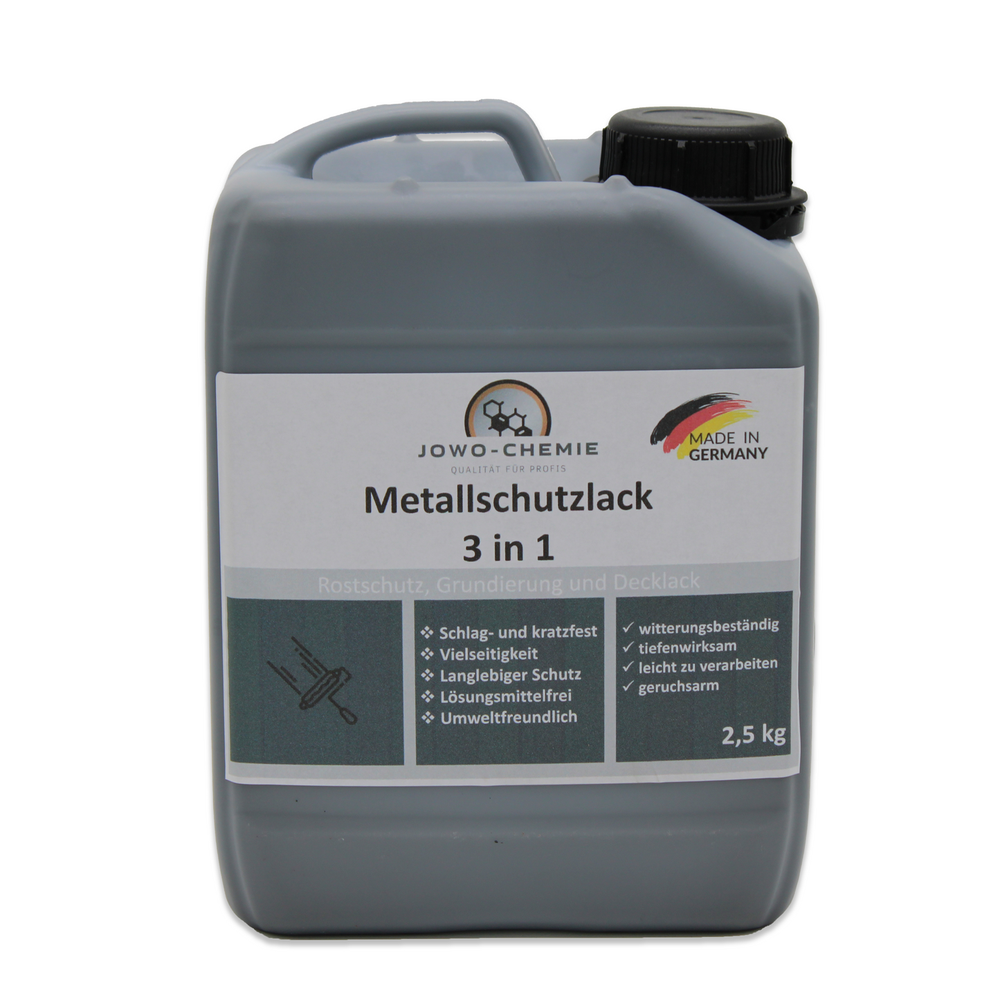 Metallschutzlack 3 in 1 (2,5kg-10kg) Grundierung Rostschutz und dekorativer Endanstrich
